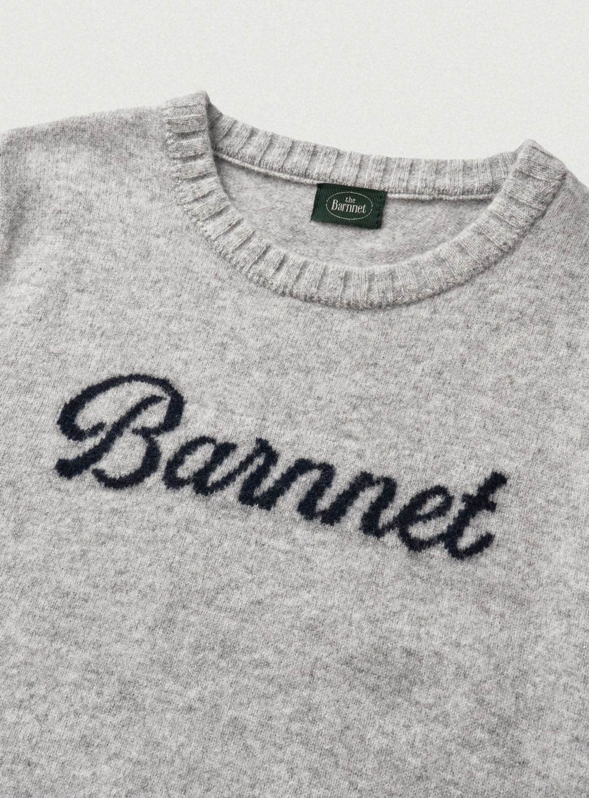 더바넷(THEBARNNET) Barnnet Logo Cashmere Knit_Light Grey