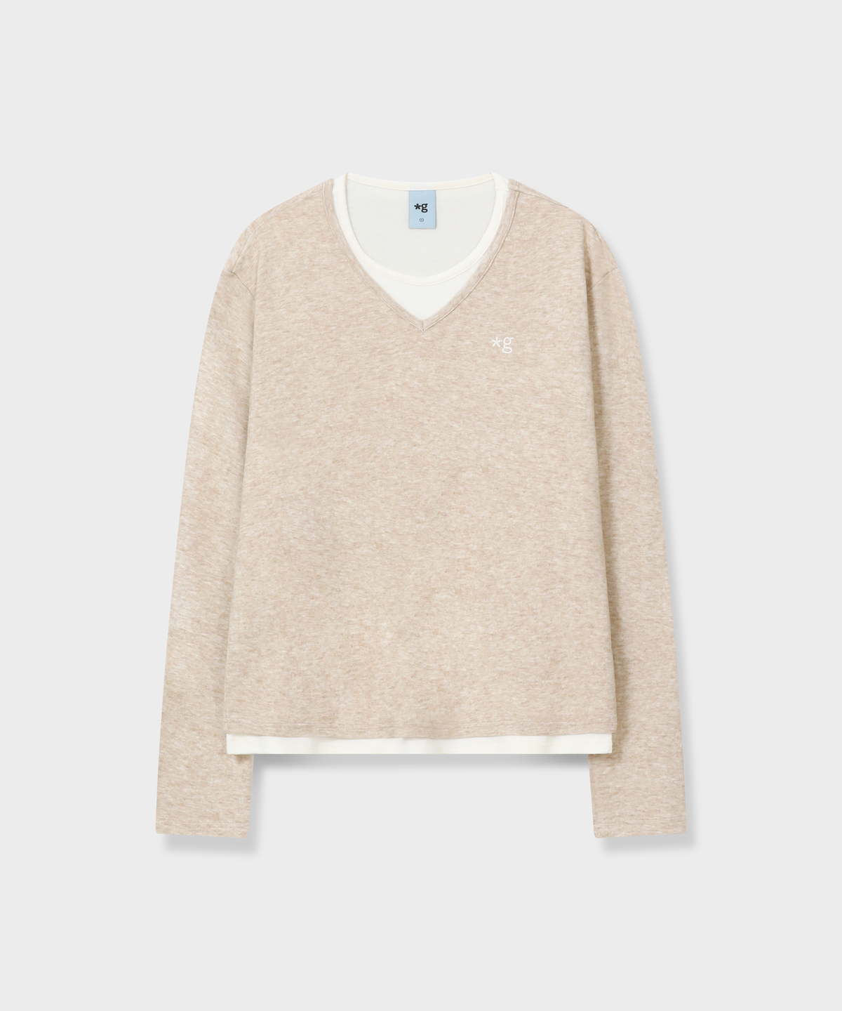글런든(GRUNDEN) [글런든 X 서진] 레이어드 V넥 니트 (BEIGE)_GCCUJTS02BE