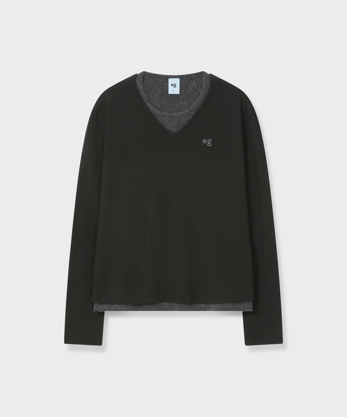 글런든(GRUNDEN) [글런든 X 서진] 레이어드 V넥 니트 (BLACK)_GCCUJTS02BK