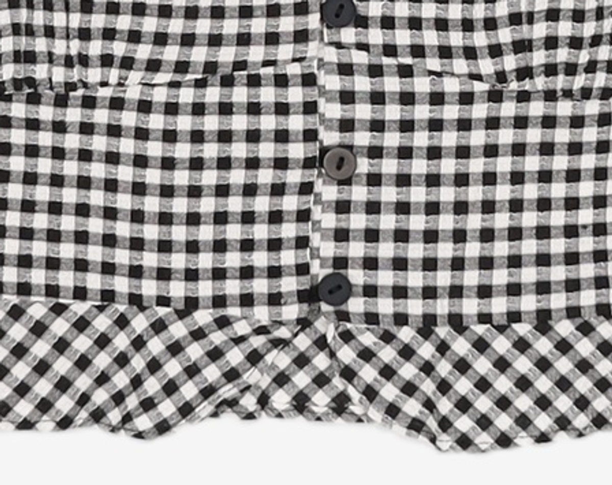 미쏘(MIXXO) 브이넥 크롭 블라우스_MIWBWD513G M