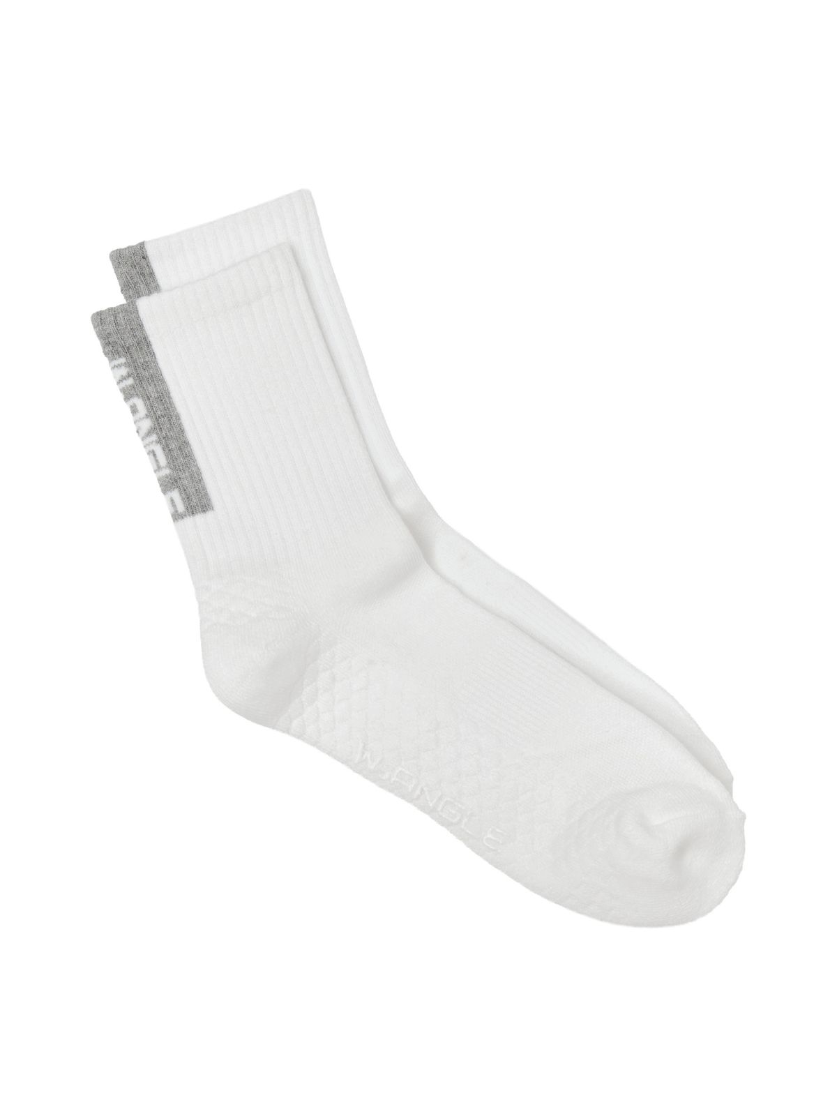 와이드앵글(WIDEANGLE) TO 컬러블록 크루 파일 양말_Off White