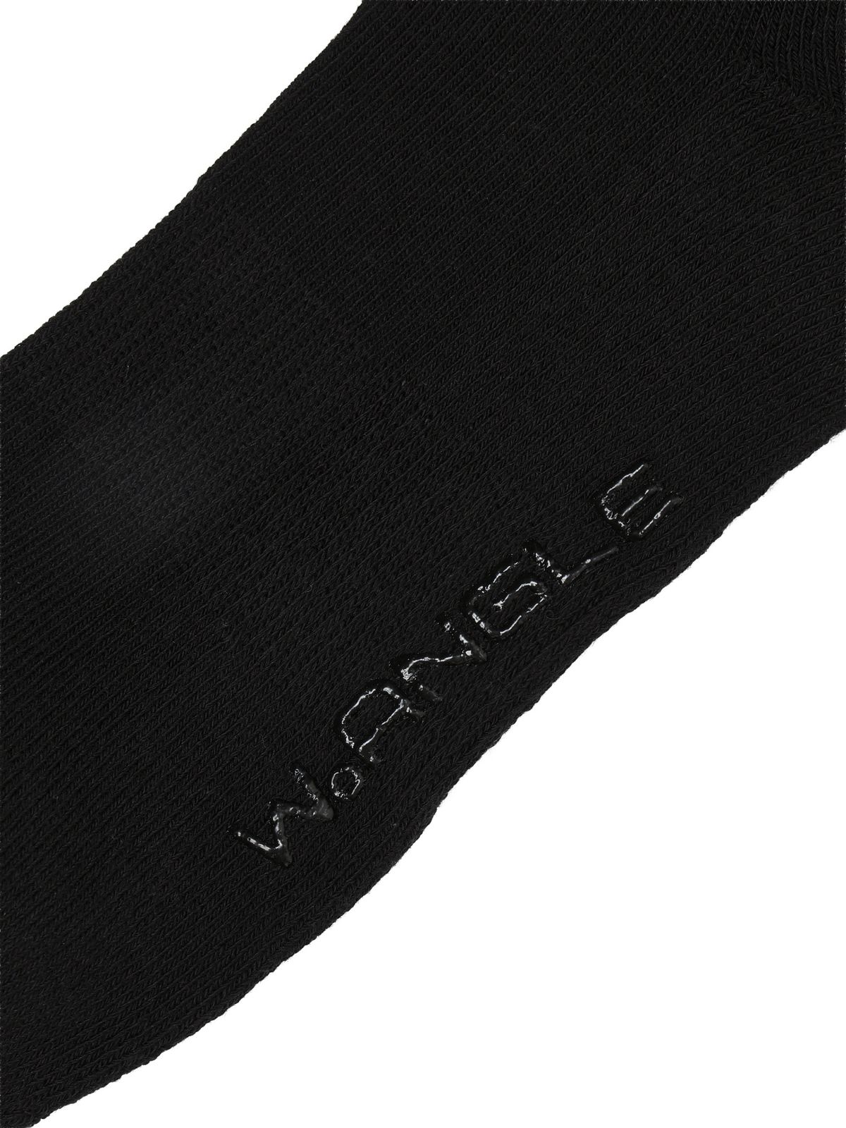 와이드앵글(WIDEANGLE) TO 솔리드 미들 파일 양말_Black