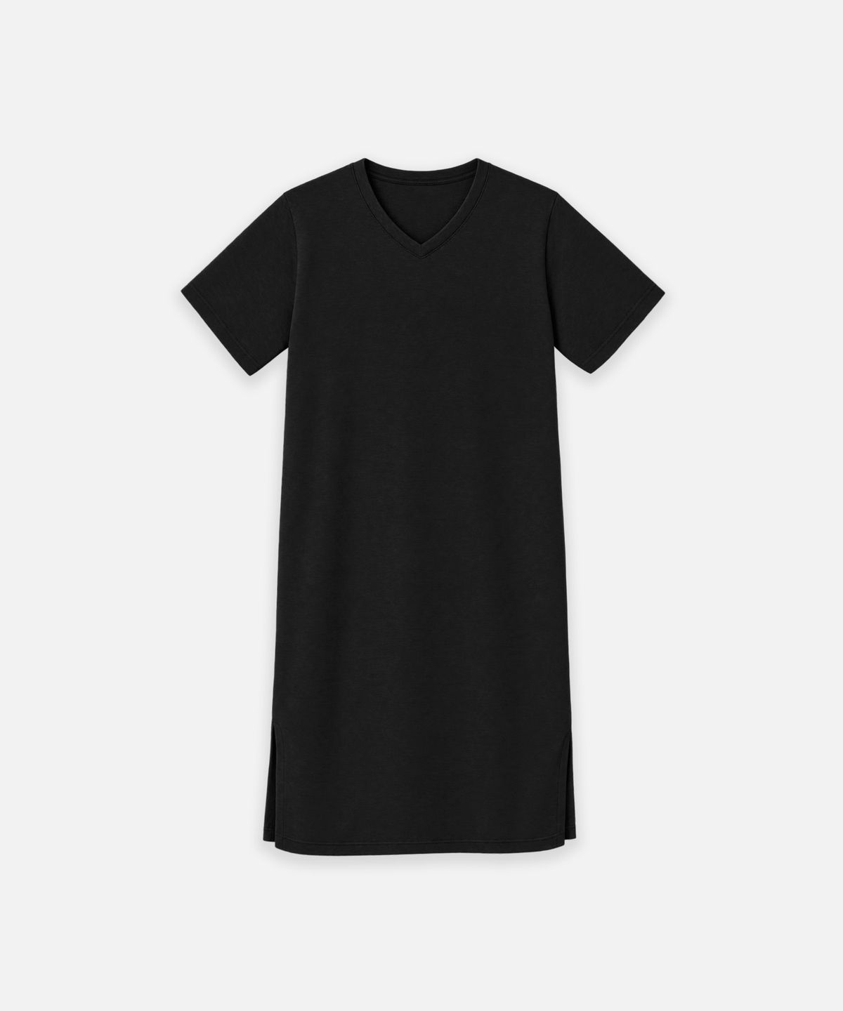 메종니아트(MAISON DE NEART) [LONG DRESS] 반팔 브이넥 옆트임 특양면 롱 원피스_(3color)