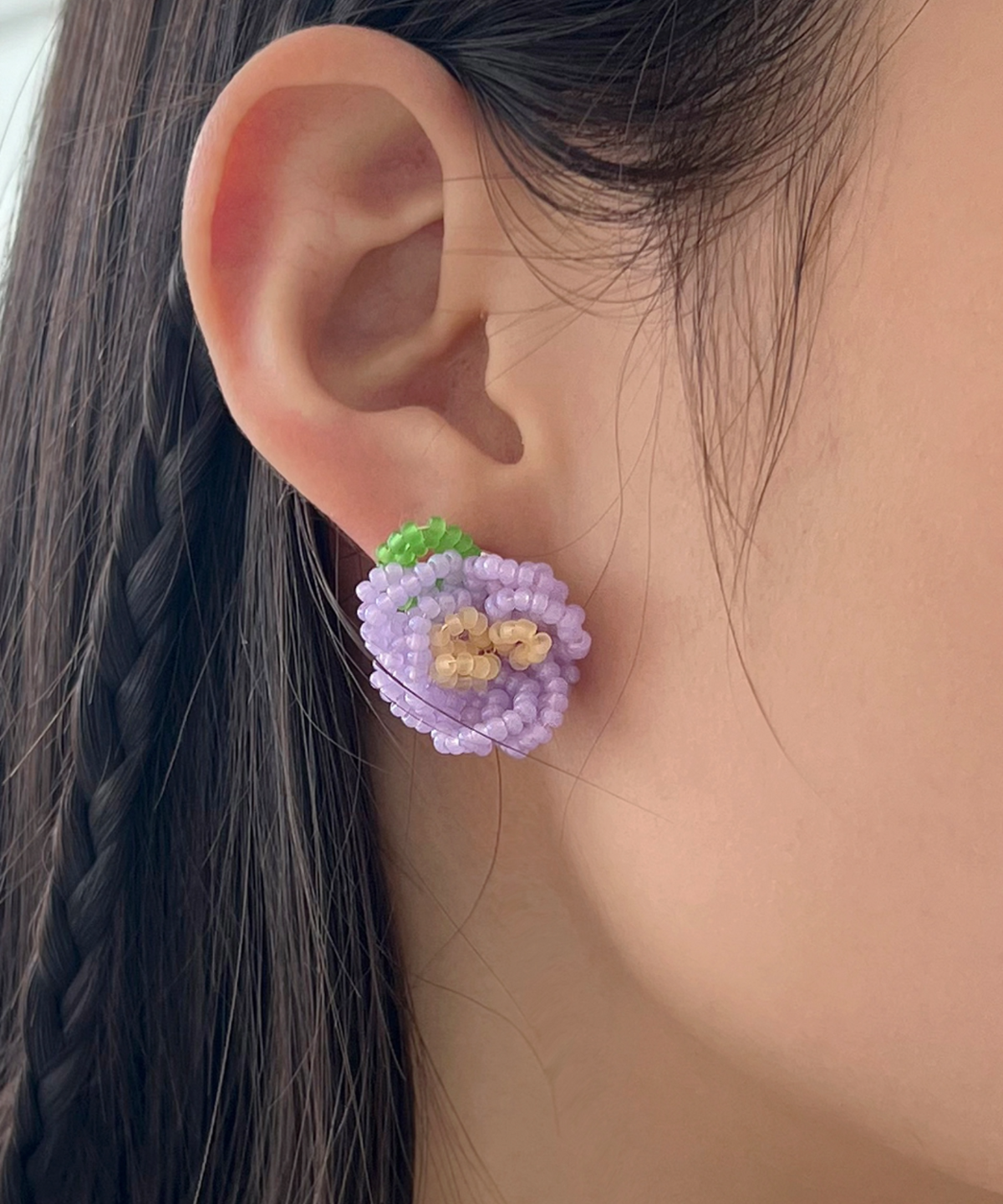 판타스틱 플래닛(FANTASTIC PLANET) leaf flower beads earrings (3colors)