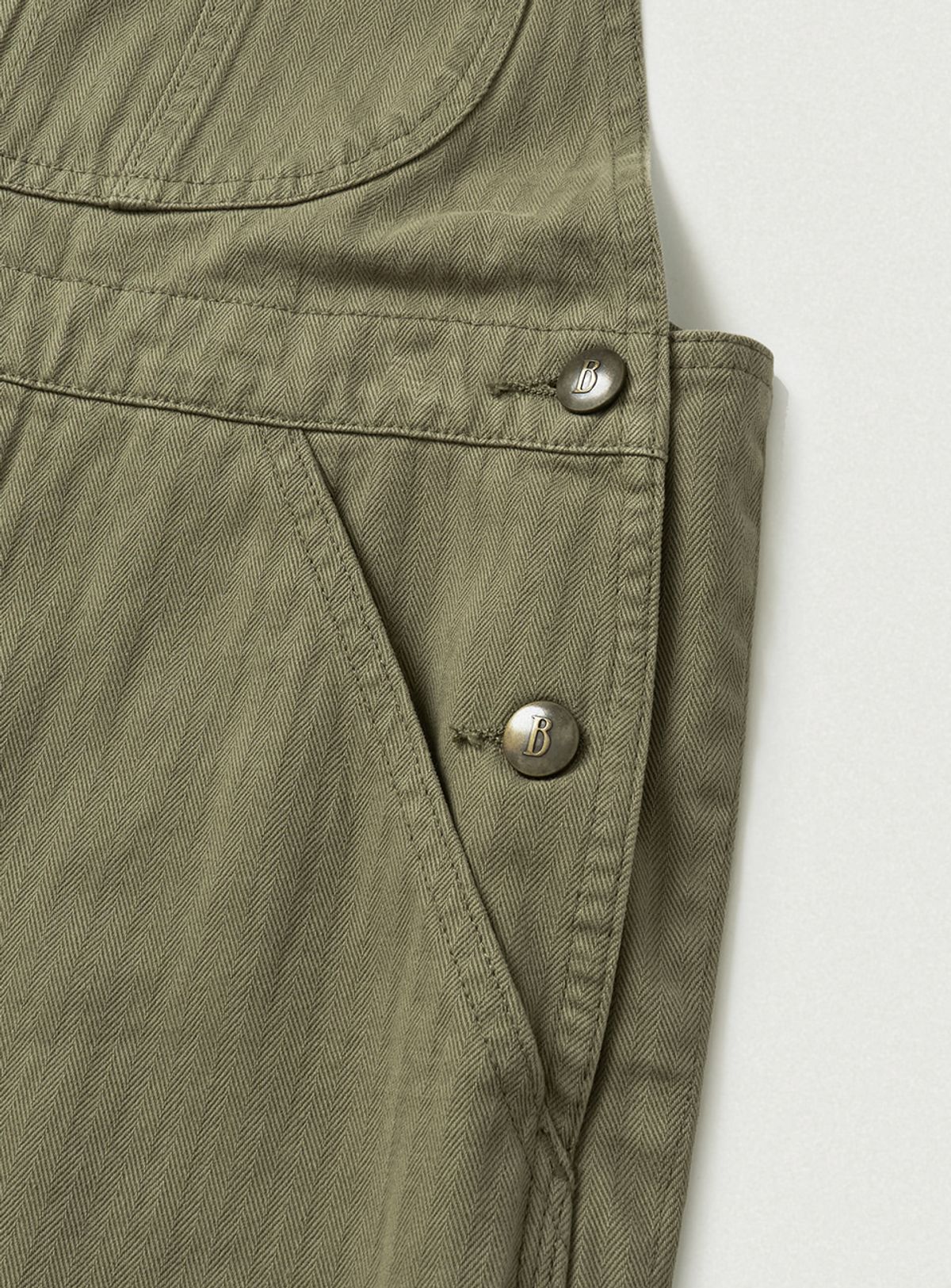 더바넷(THEBARNNET) Leaf Herringbone Cotton Overall_Khaki