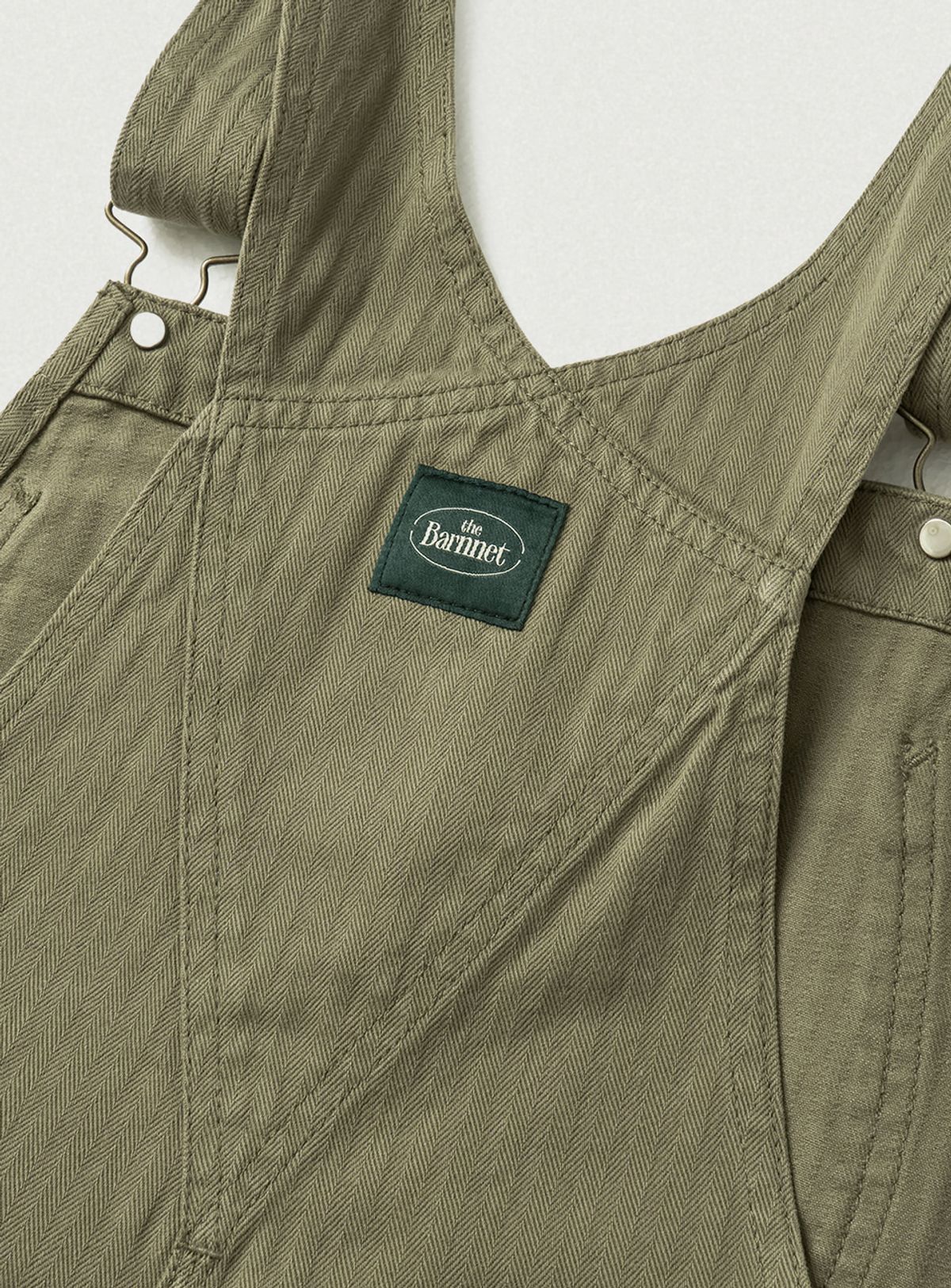더바넷(THEBARNNET) Leaf Herringbone Cotton Overall_Khaki