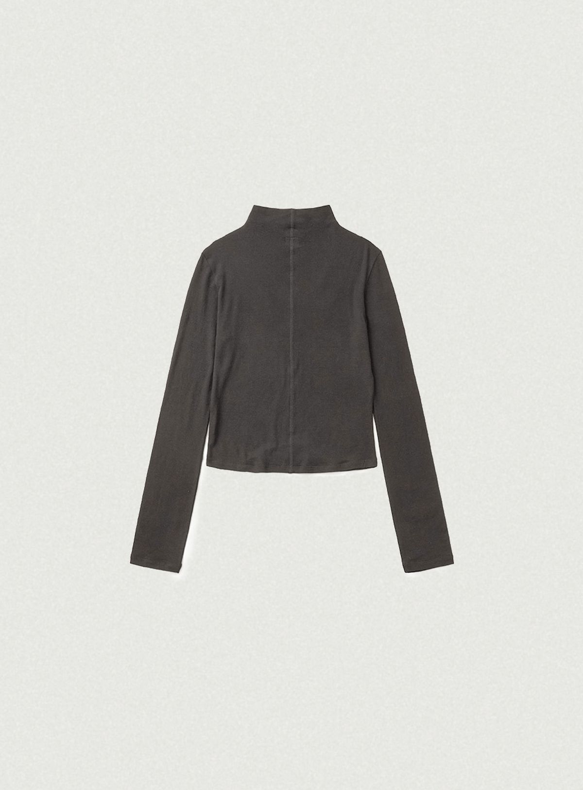 더바넷(THEBARNNET) Wool Tencel Mock-Neck Long Sleeve T-Shirt_Charcoal