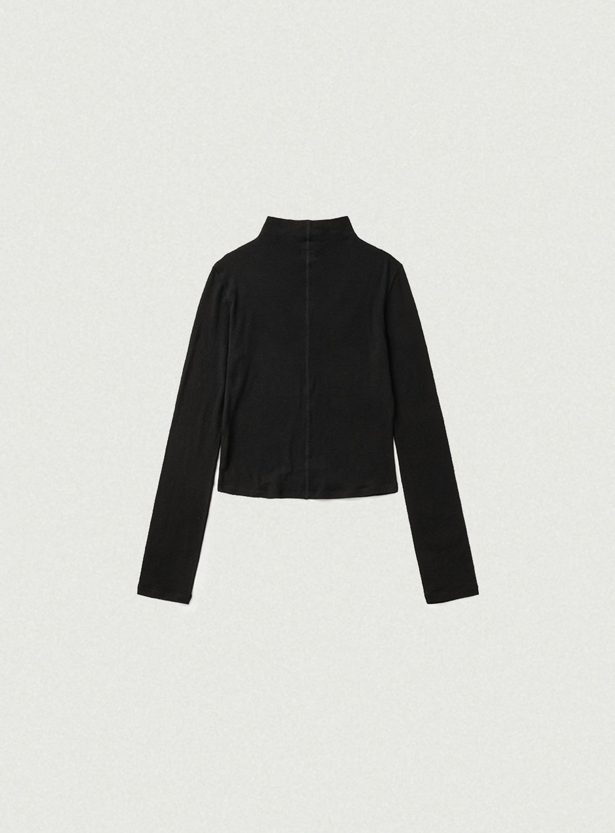 더바넷(THEBARNNET) Wool Tencel Mock-Neck Long Sleeve T-Shirt_Black