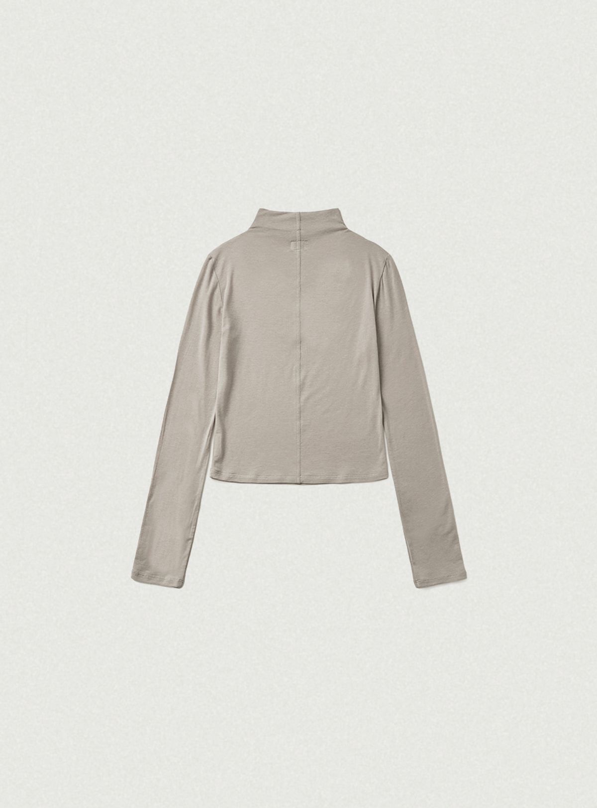 더바넷(THEBARNNET) Wool Tencel Mock-Neck Long Sleeve T-Shirt_Beige