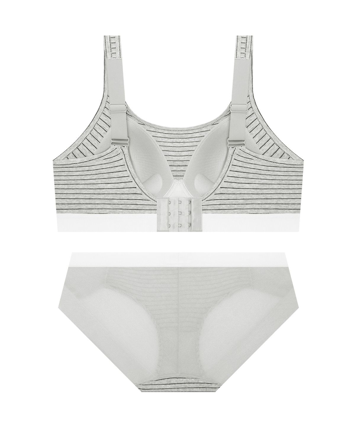 게스언더웨어(GUESS UNDERWEAR) 스퀘어넥 골지 노와이어 브라 팬티 세트