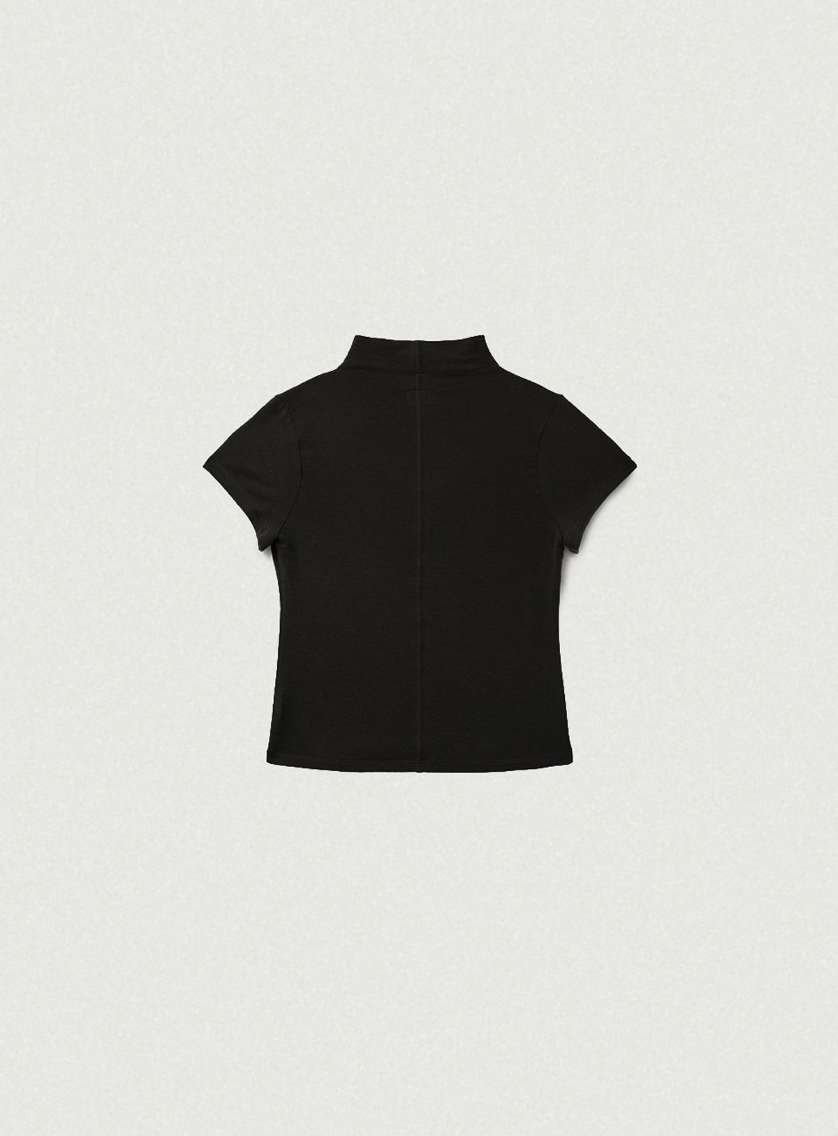 더바넷(THEBARNNET) Wool Tencel Mock-Neck T-Shirt_Black