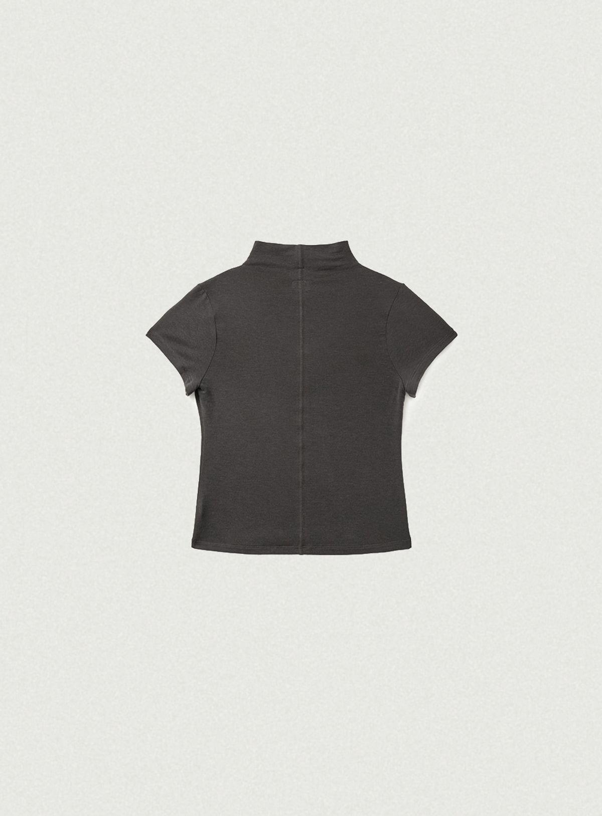 더바넷(THEBARNNET) Wool Tencel Mock-Neck T-Shirt_Charcoal