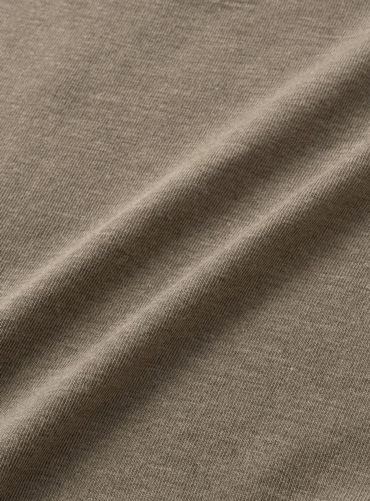더바넷(THEBARNNET) Wool Tencel Mock-Neck T-Shirt_Mocha
