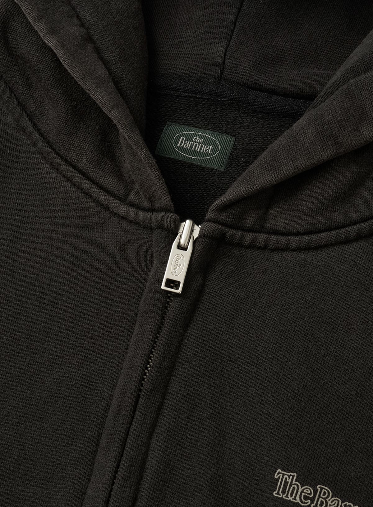 더바넷(THEBARNNET) Sun-Faded Zip-Up Hoodie_Washed Black
