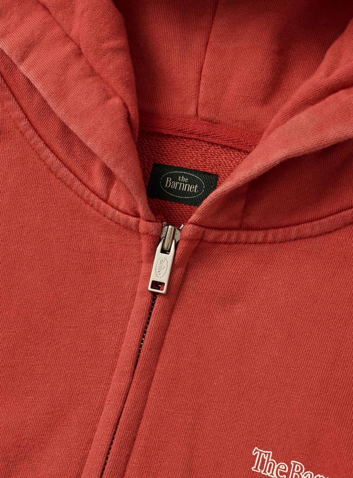 더바넷(THEBARNNET) Sun-Faded Zip-Up Hoodie_Washed Red