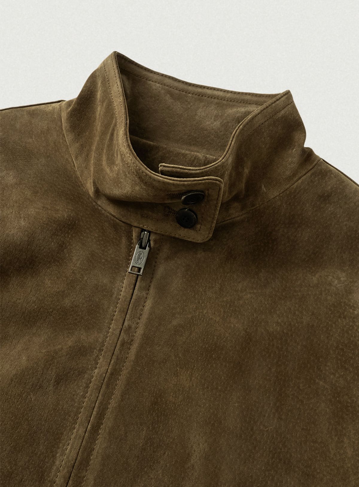 더바넷(THEBARNNET) Caven Suede Biker Jacket_Khaki