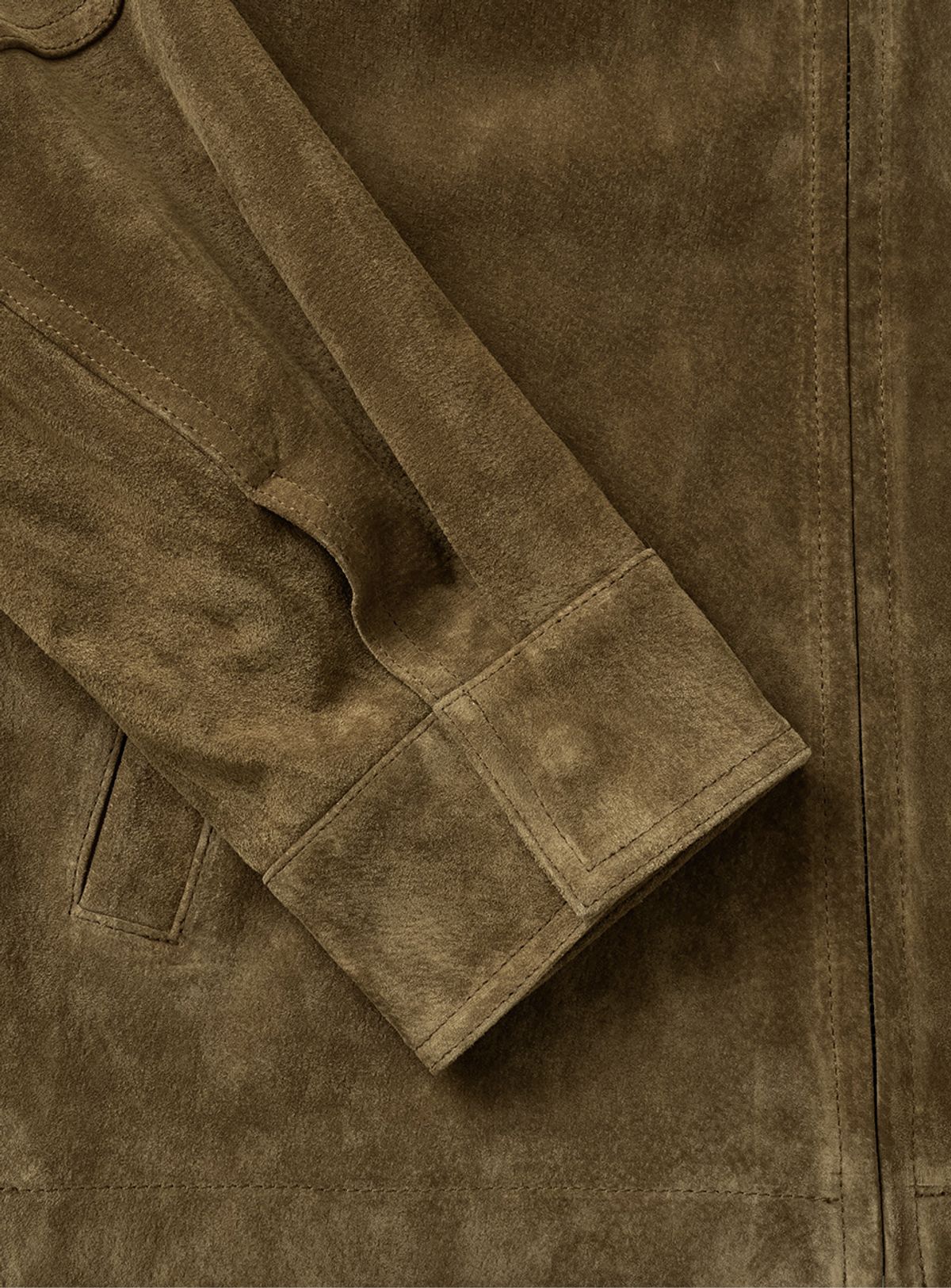 더바넷(THEBARNNET) Caven Suede Biker Jacket_Khaki