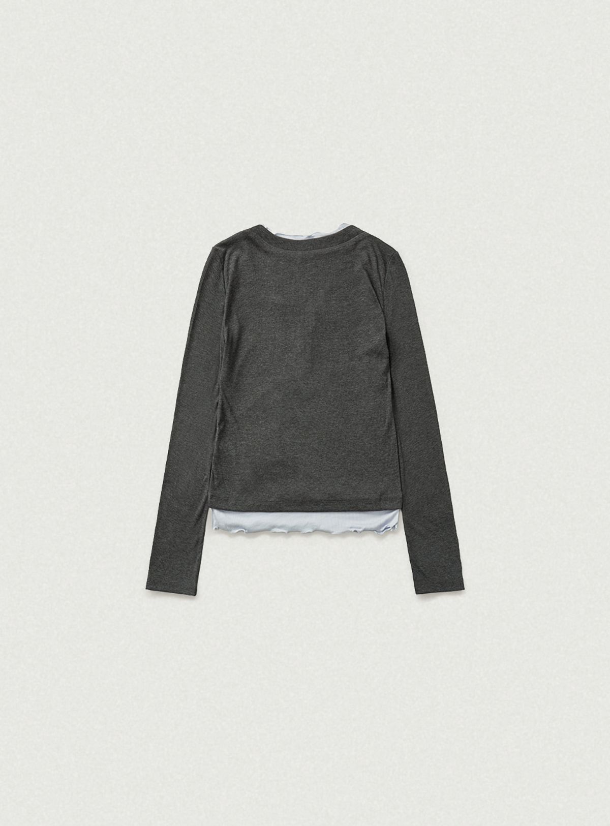 더바넷(THEBARNNET) Aimee Slim Layered T-shirt_Charcoal