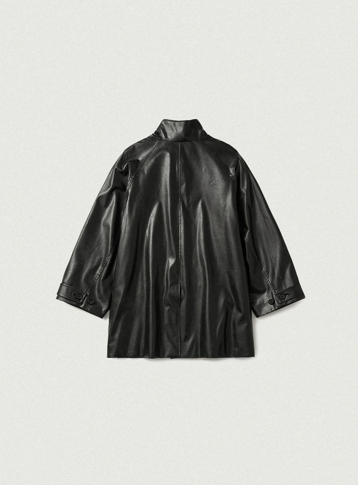 더바넷(THEBARNNET) Arlen Alter Leather Half Coat_Black