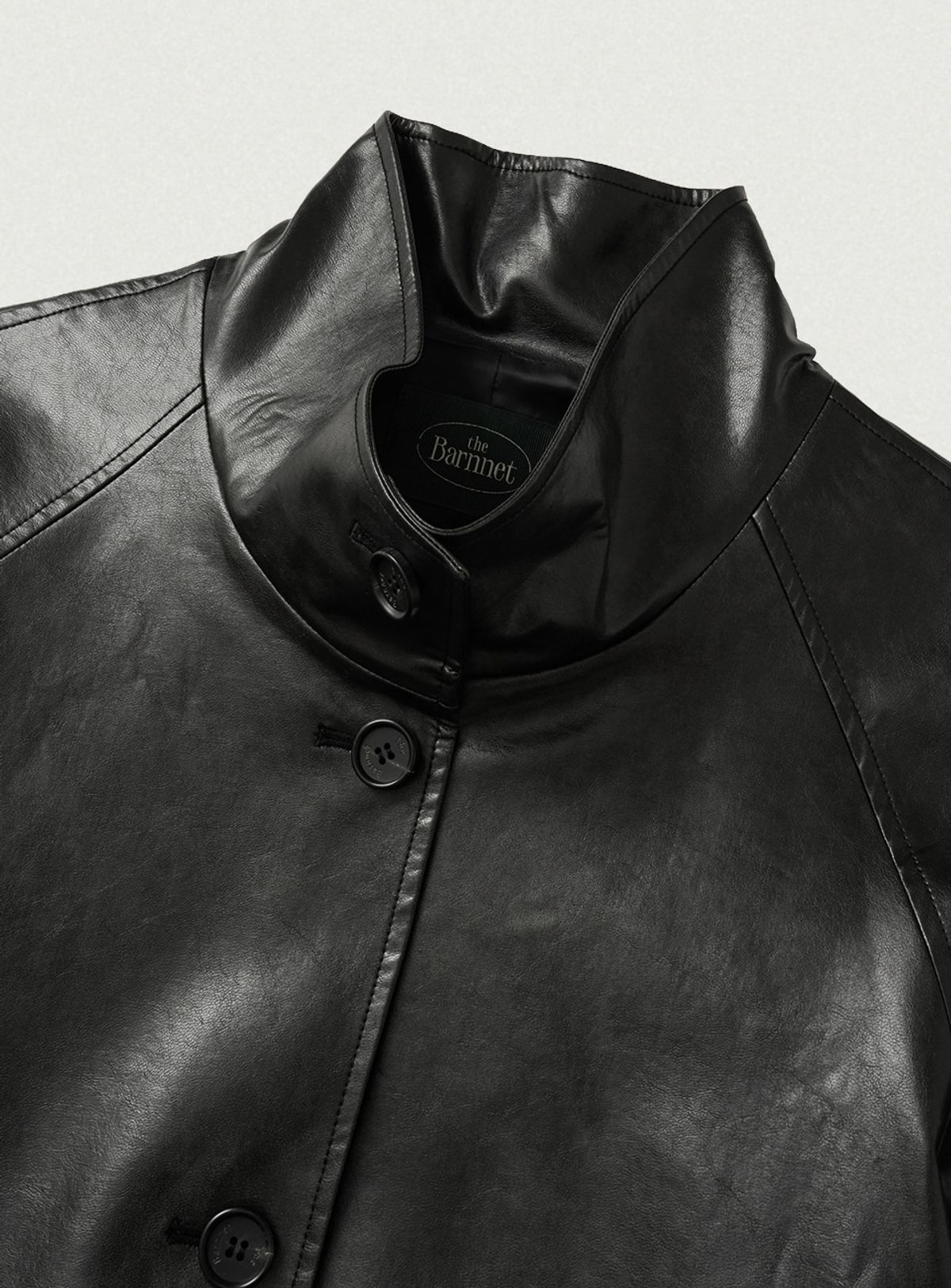 더바넷(THEBARNNET) Arlen Alter Leather Half Coat_Black