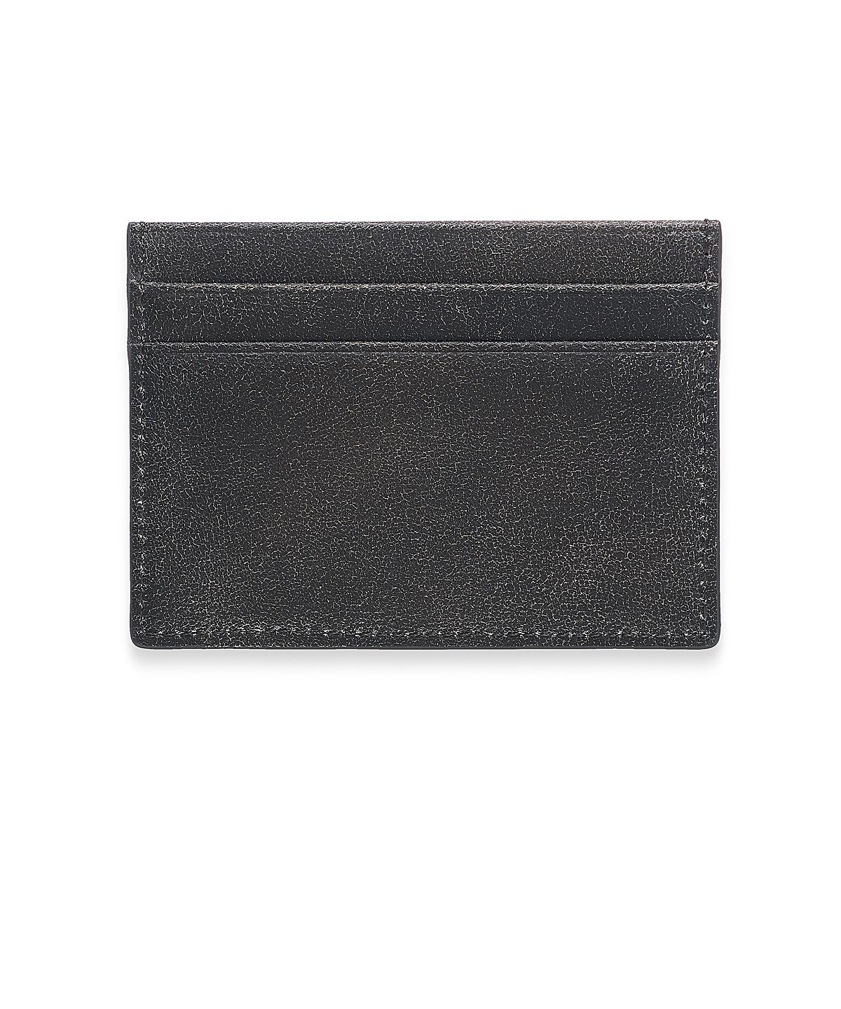 마뗑킴(MATIN KIM) EMBOSSED LOGO CARD WALLET IN DARK BROWN