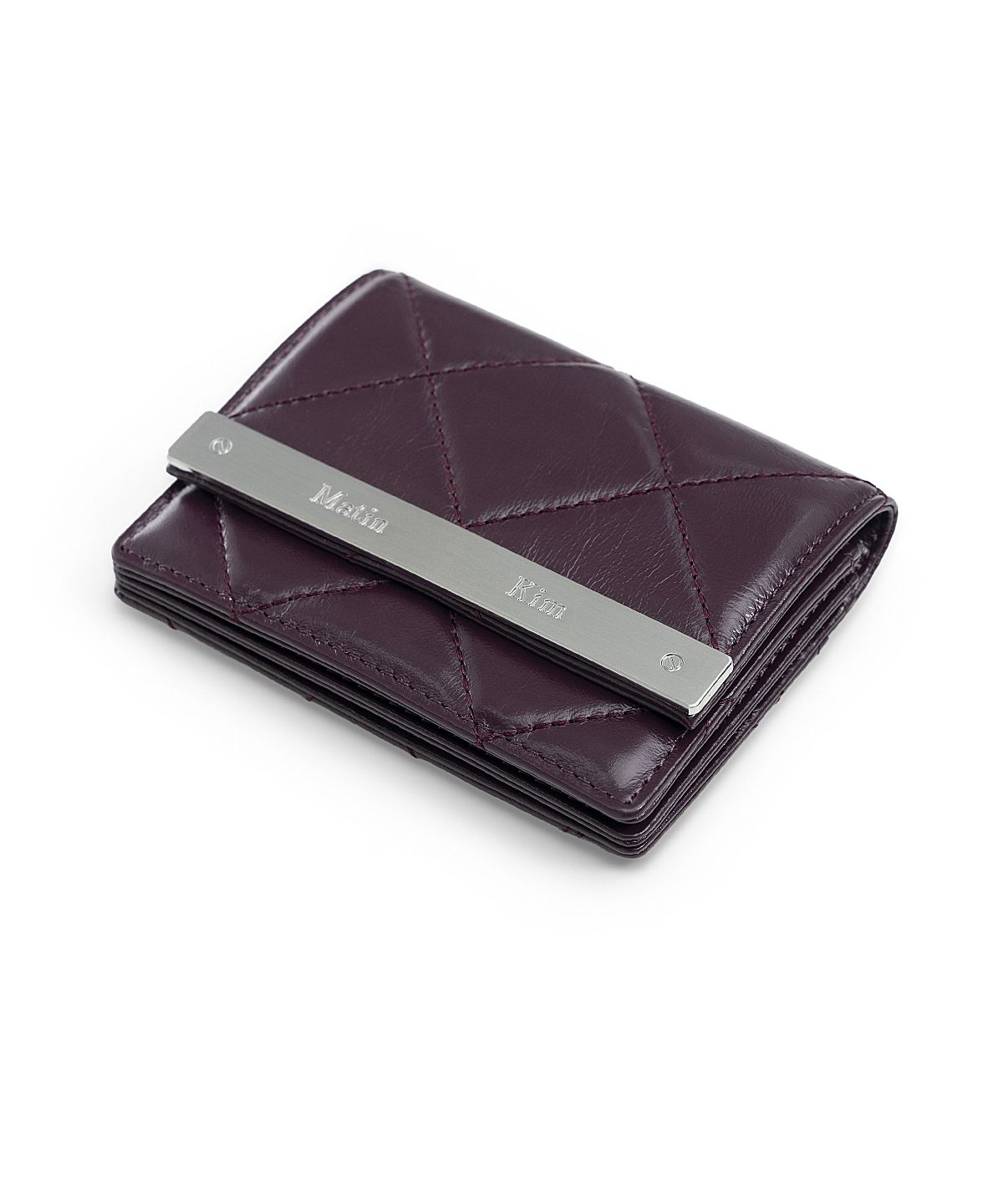 마뗑킴(MATIN KIM) PUFF QUILT WALLET IN WINE
