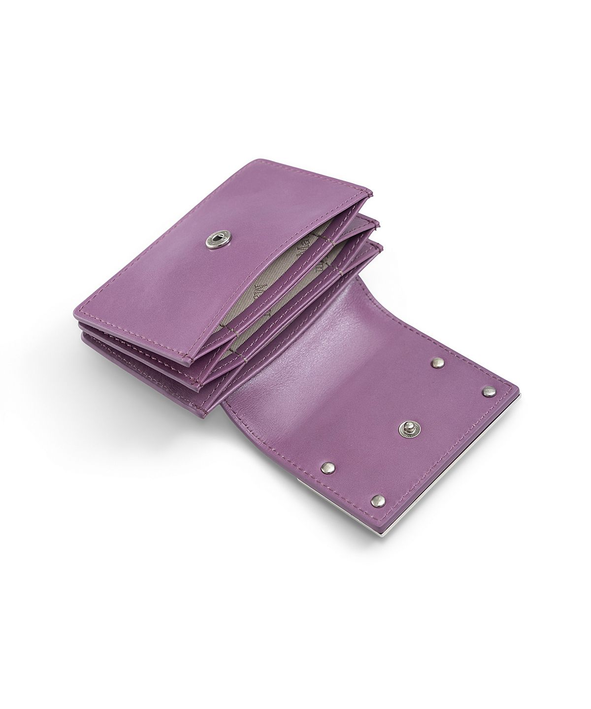 마뗑킴(MATIN KIM) VINTAGE ACCORDION WALLET IN SMOKE VIOLET