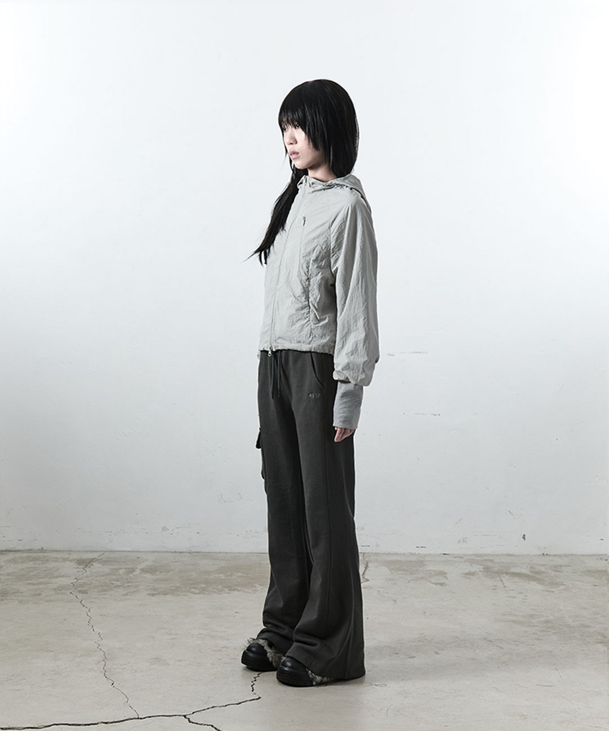 사일프레이(41PRAY) Cropped Panel Zip Windbreaker / Sky Blue