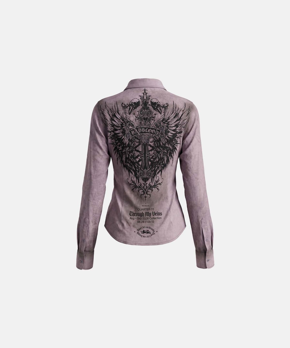 배드블러드(BADBLOOD) T.M.V. RELIC CROSS 타투 셔츠 – 핑크
