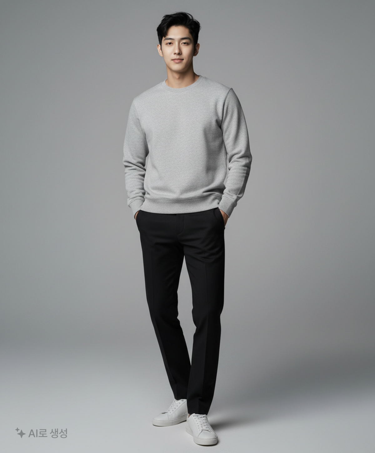 무신사 스탠다드(MUSINSA STANDARD) 스웨트셔츠 [멜란지 그레이] L
