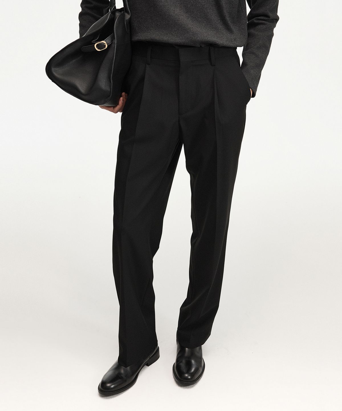 티엔지티(TNGT) [SET] Wool-Blend Comfort Jacket&Semi-Wide Pants (Black) 0TPA6F105BK