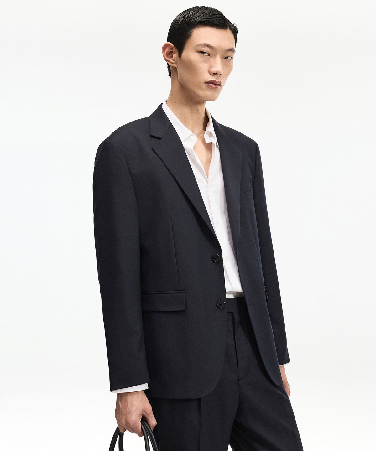 티엔지티(TNGT) [SET] Wool-Blend Comfort Jacket&Semi-Wide Pants (Dark Navy) 0TPA6F105N2