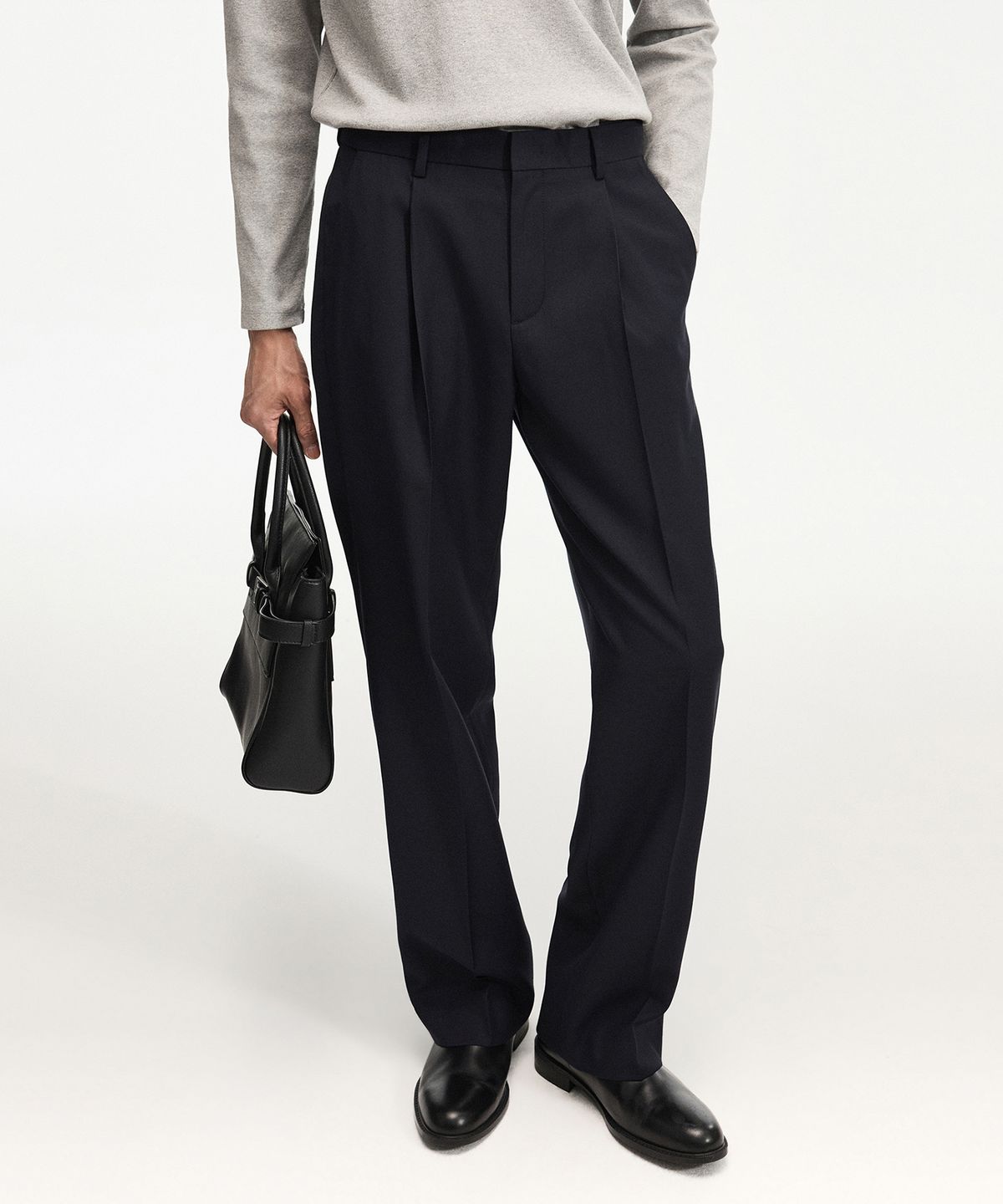 티엔지티(TNGT) [SET] Wool-Blend Comfort Jacket&Semi-Wide Pants (Dark Navy) 0TPA6F105N2