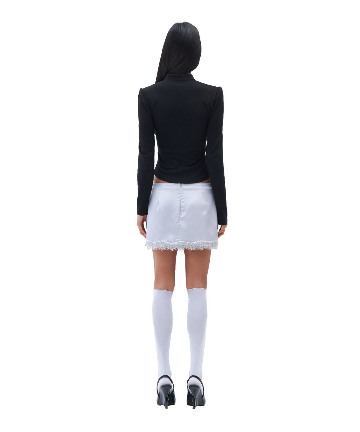 힐다(HILLDA) Sylvia Lace Mini Skirt[Gray]