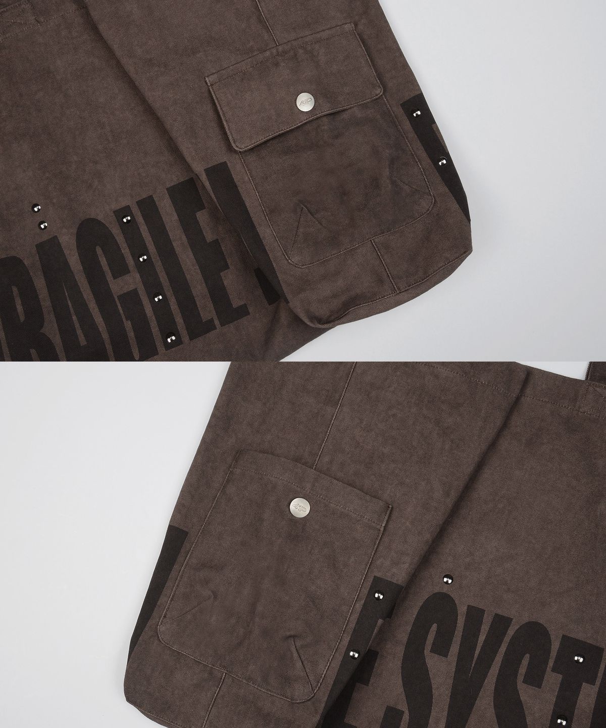 사일프레이(41PRAY) Fragile System Tote Bag / Red Brown