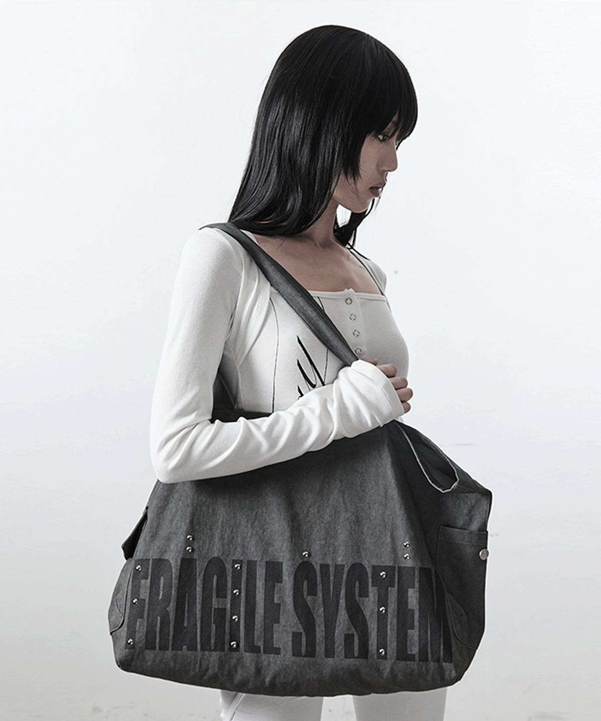 사일프레이(41PRAY) Fragile System Tote Bag / Deep Grey