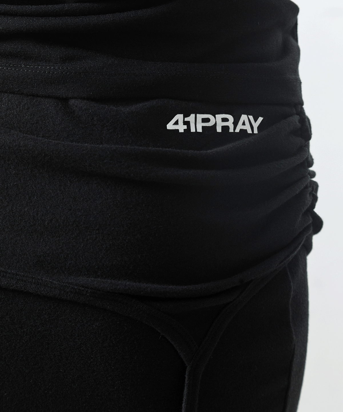 사일프레이(41PRAY) Layered Drawstring Skirt / Black
