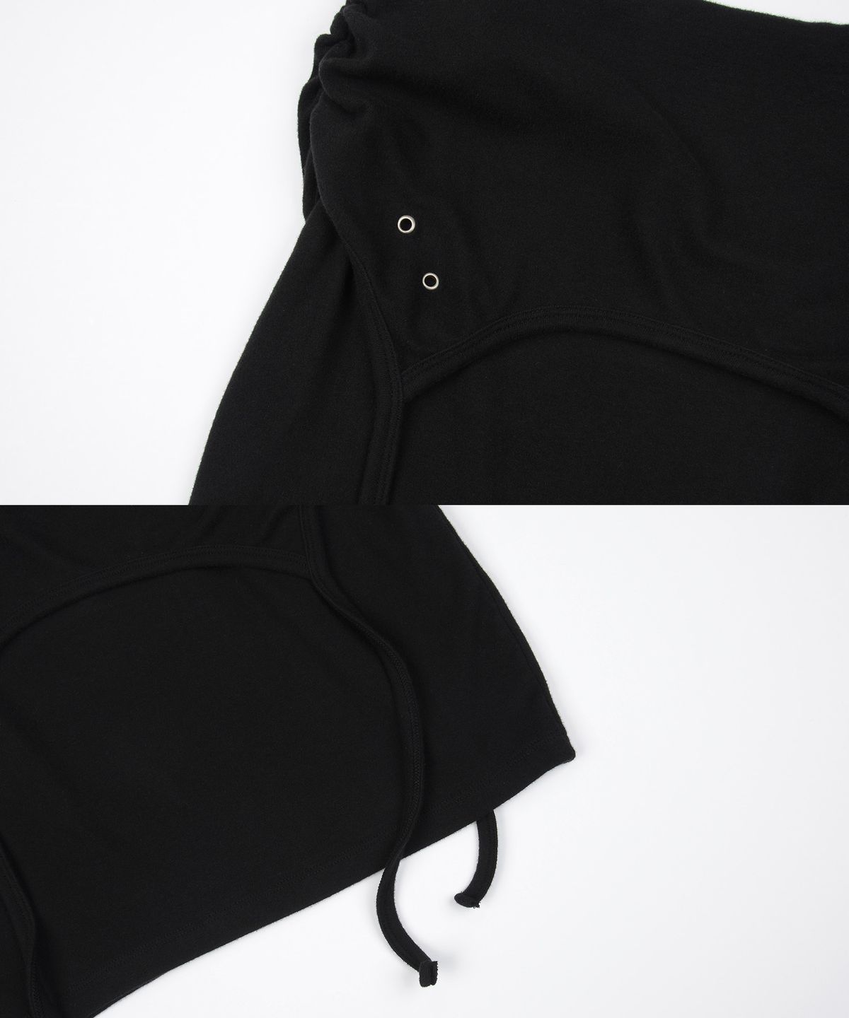 사일프레이(41PRAY) Layered Drawstring Skirt / Black