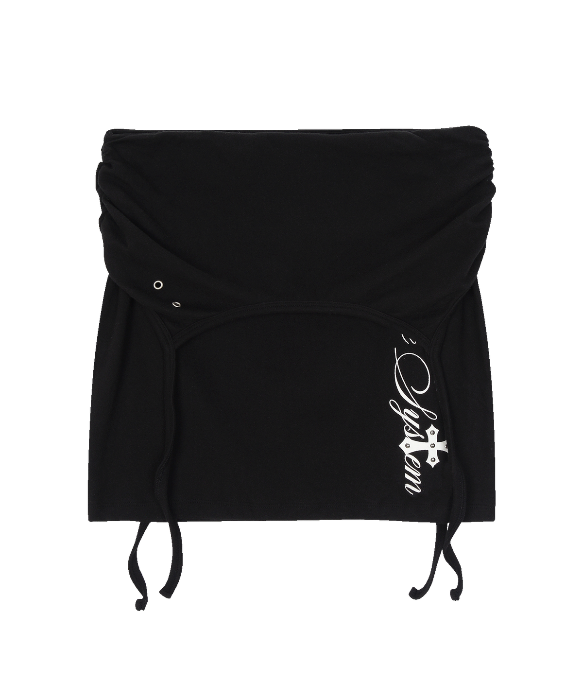 사일프레이(41PRAY) Layered Drawstring Skirt / Black