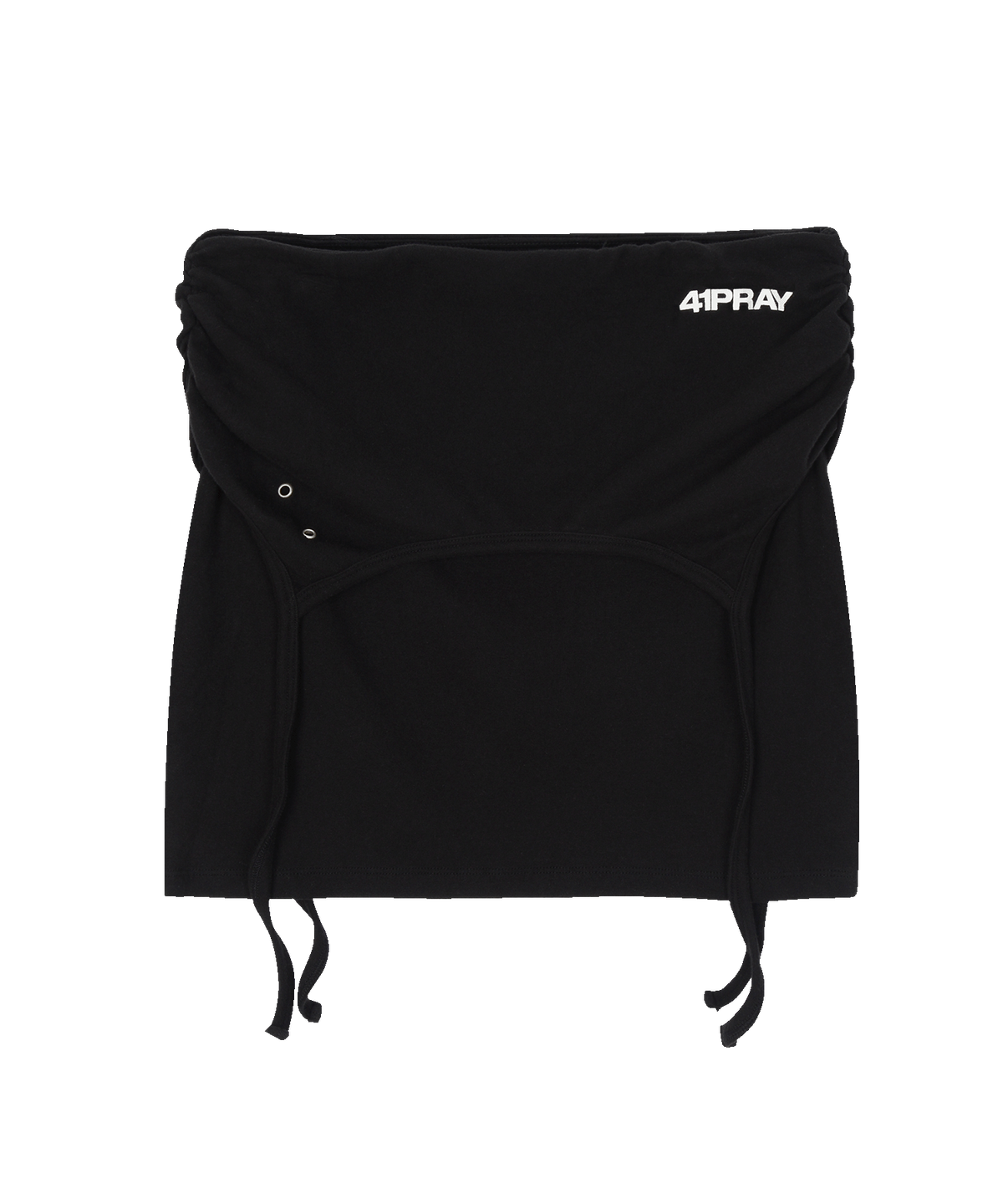 사일프레이(41PRAY) Layered Drawstring Skirt / Black