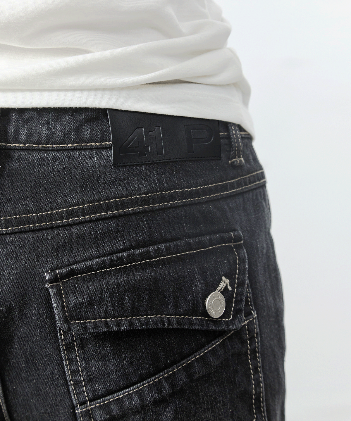 사일프레이(41PRAY) Multi Panel Denim Pants / Black