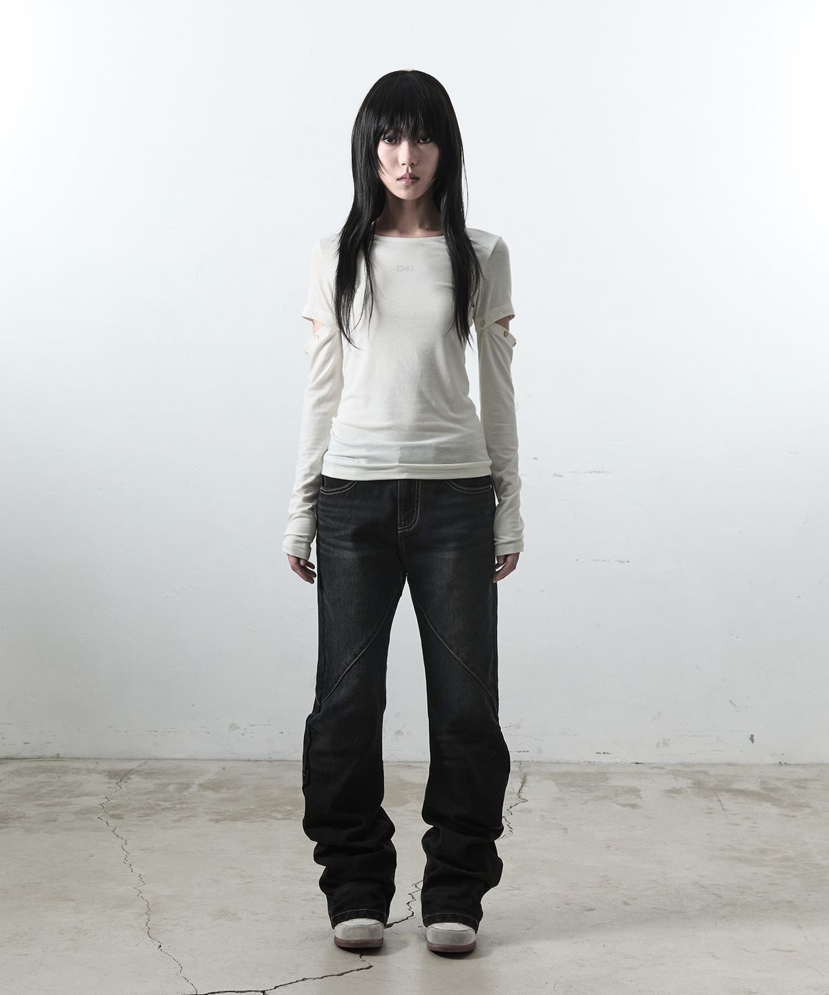 사일프레이(41PRAY) Multi Panel Denim Pants / Black