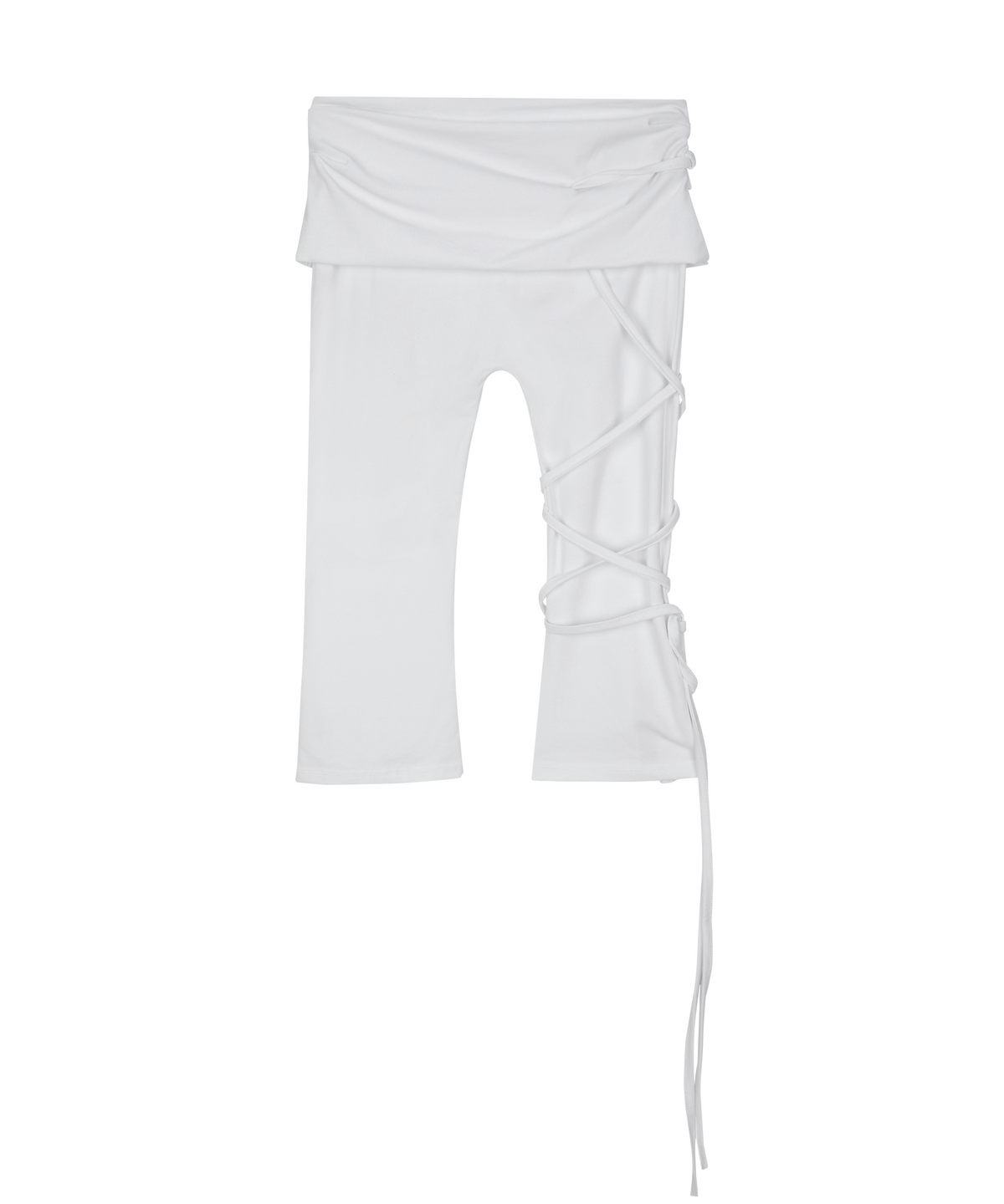 사일프레이(41PRAY) Drawstring Slit Capri Pants / White