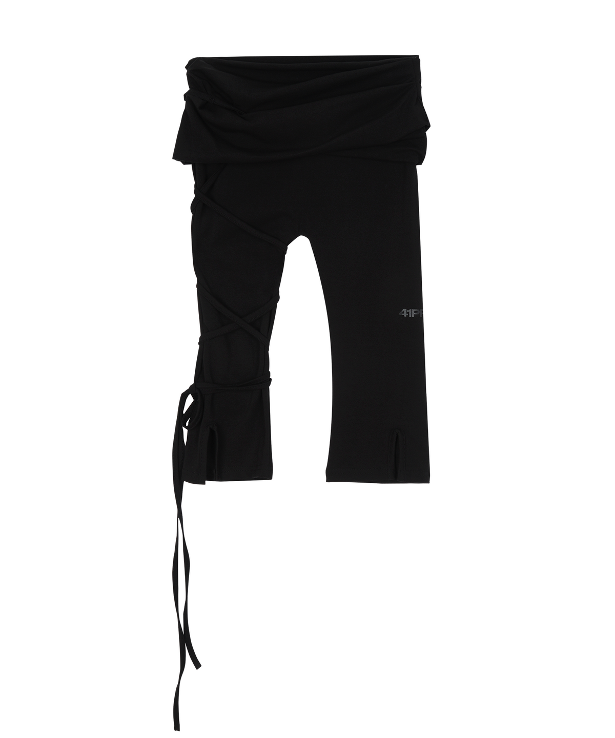 사일프레이(41PRAY) Drawstring Slit Capri Pants / Black