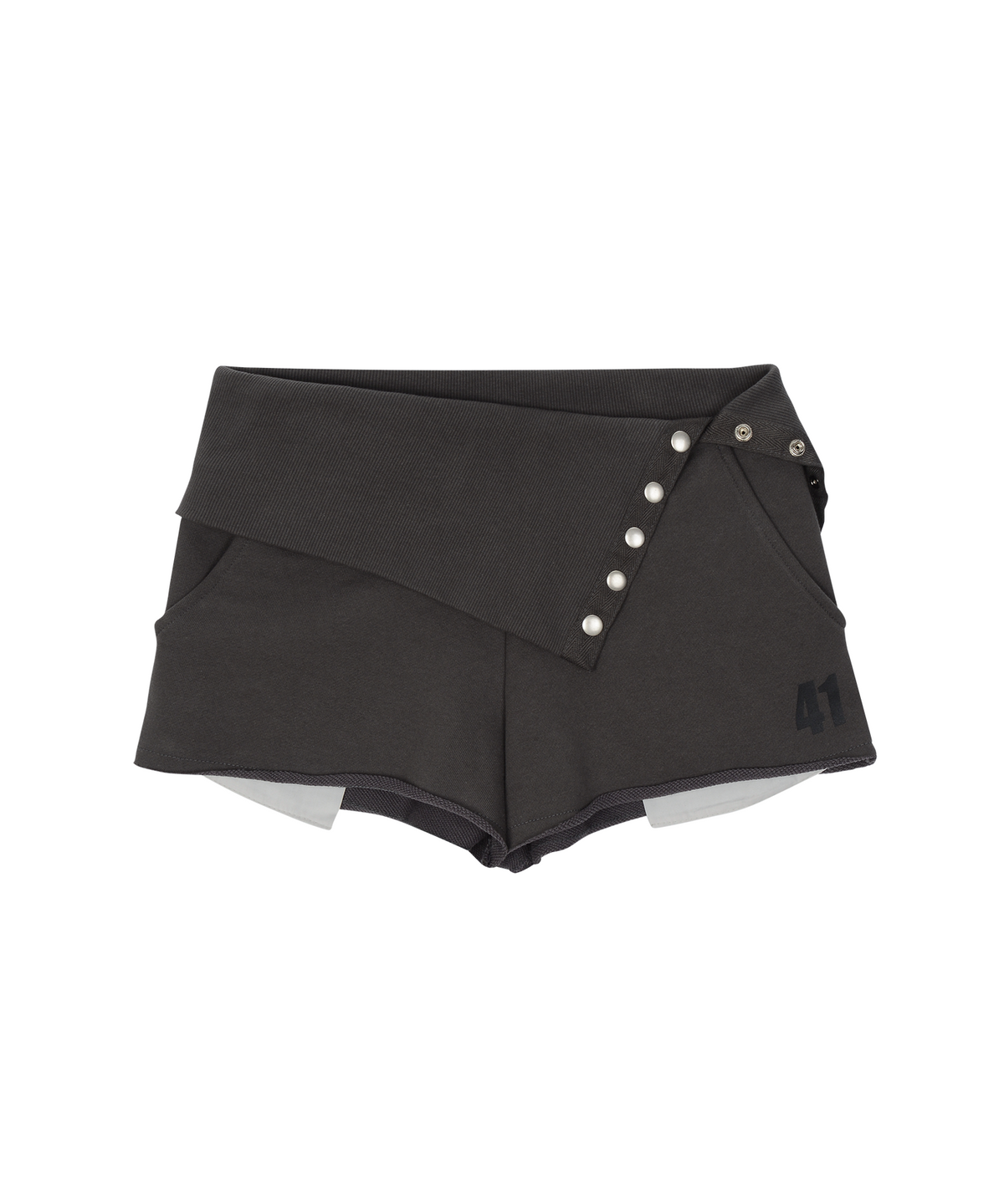 사일프레이(41PRAY) Folded Snap Shorts / Charcoal