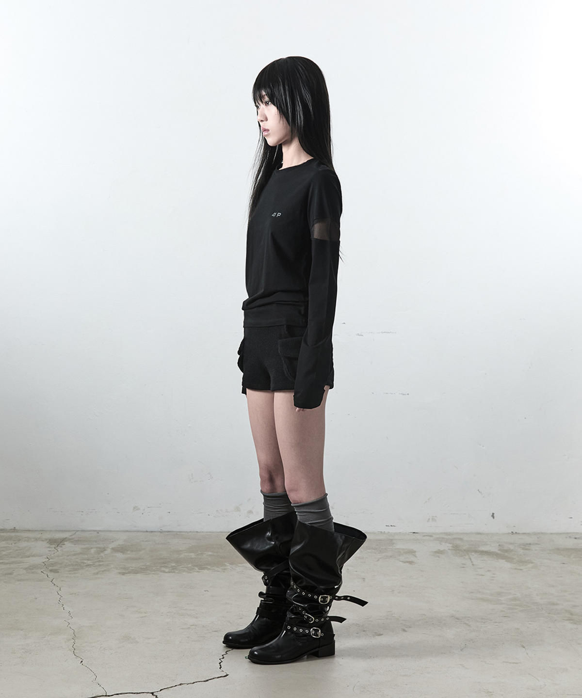 사일프레이(41PRAY) 41 Graphic Pocket Shorts / Black
