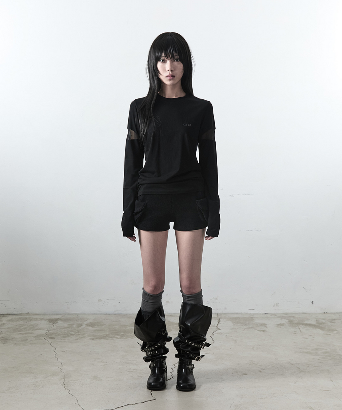 사일프레이(41PRAY) 41 Graphic Pocket Shorts / Black