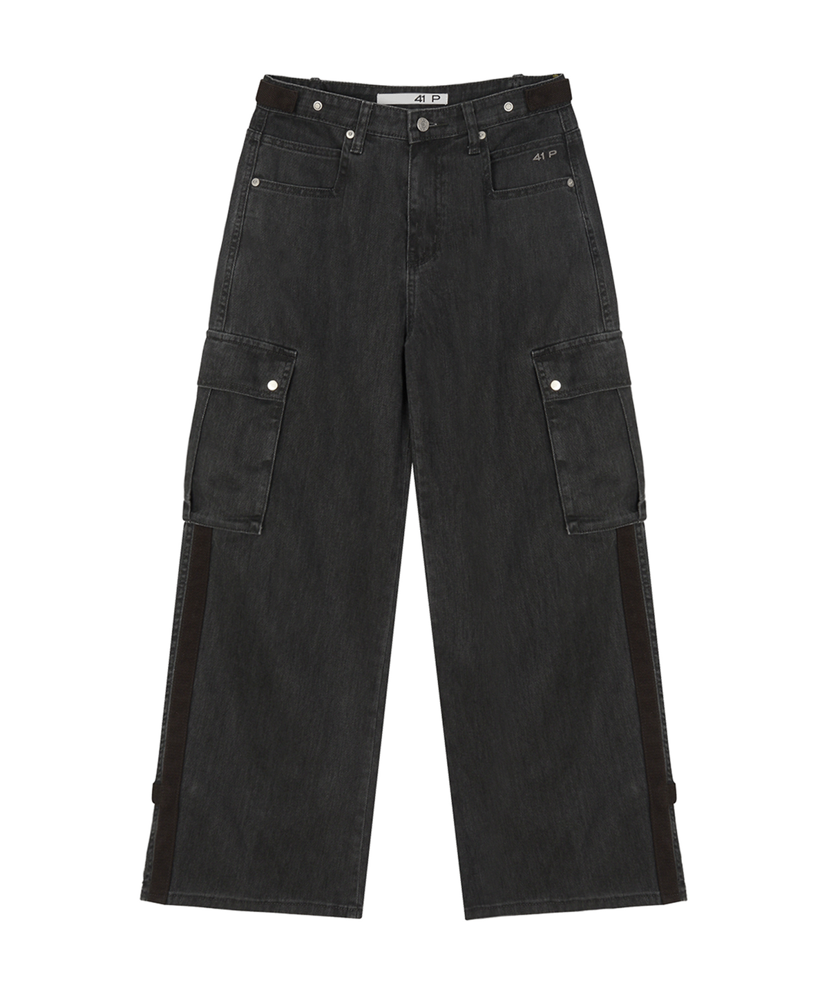 사일프레이(41PRAY) Snap Detail Cargo Pants / Black