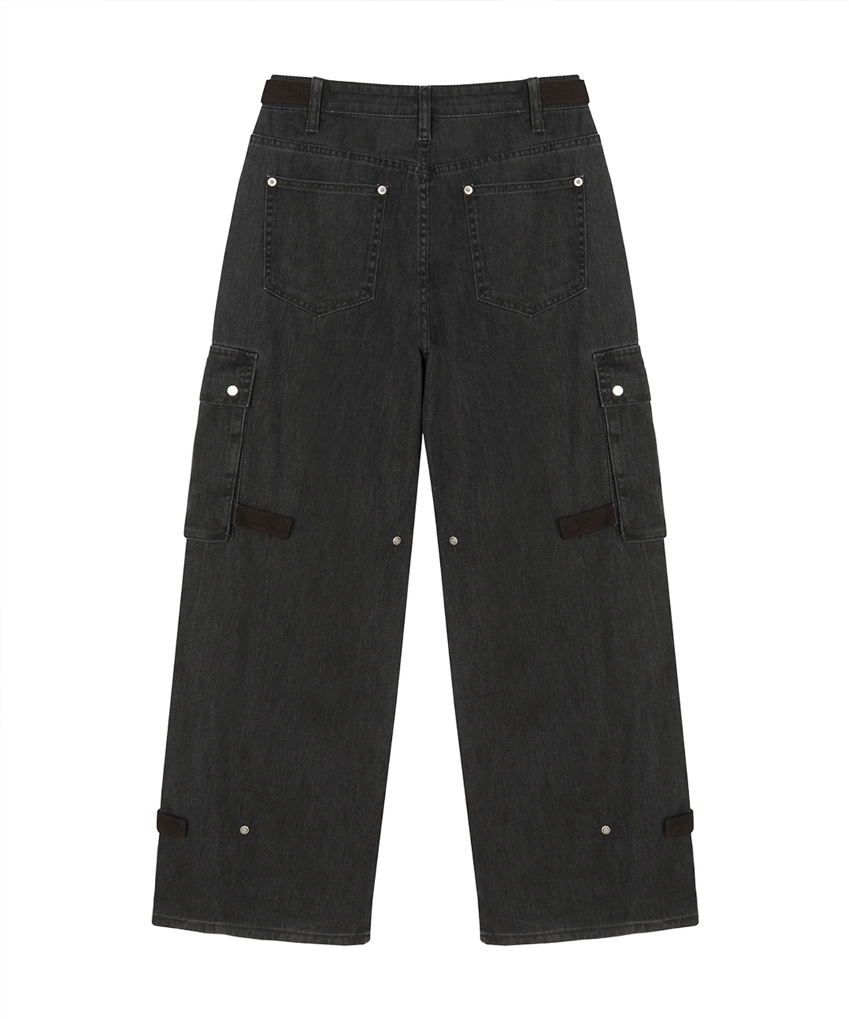 사일프레이(41PRAY) Snap Detail Cargo Pants / Black