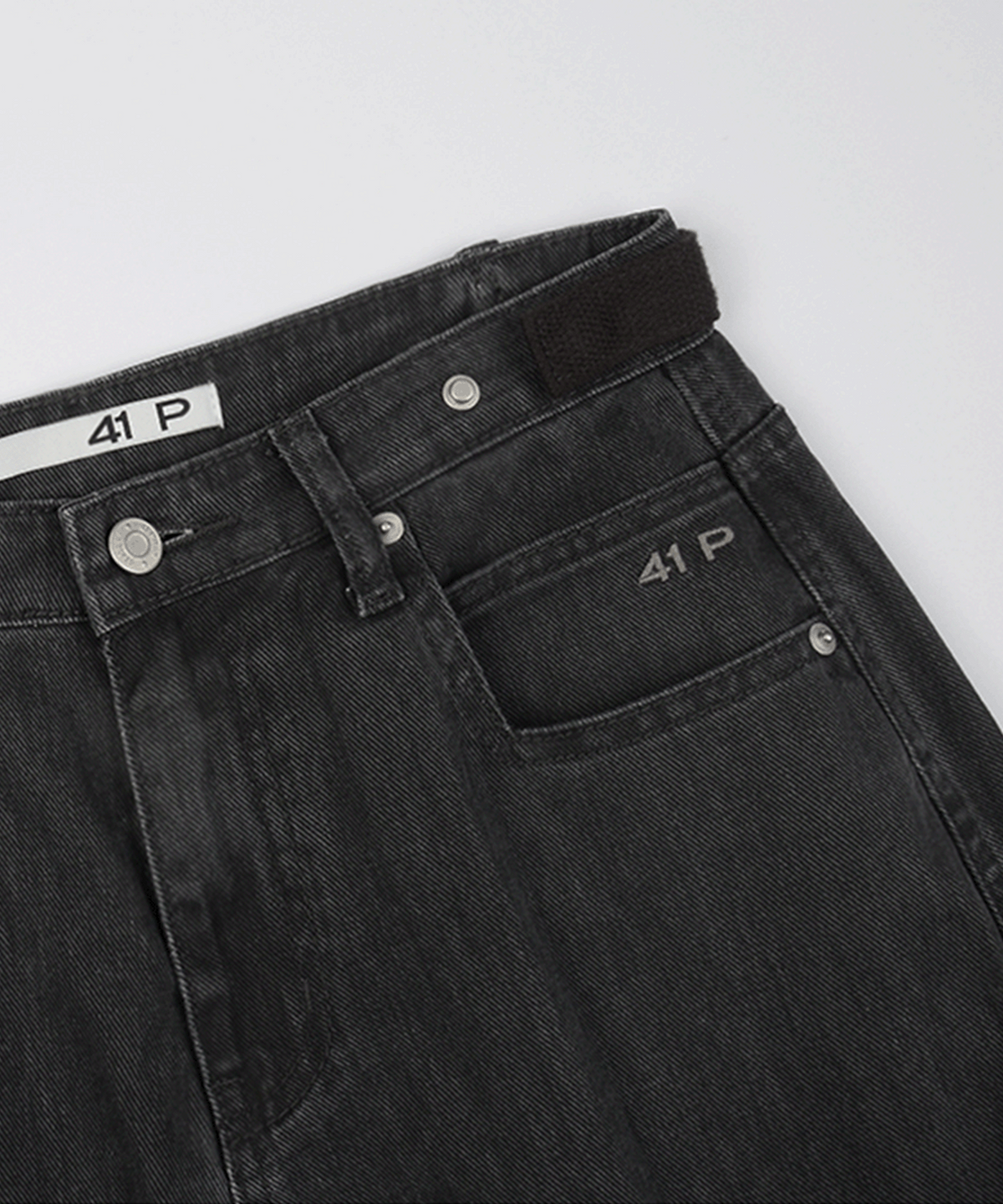 사일프레이(41PRAY) Snap Detail Cargo Pants / Black